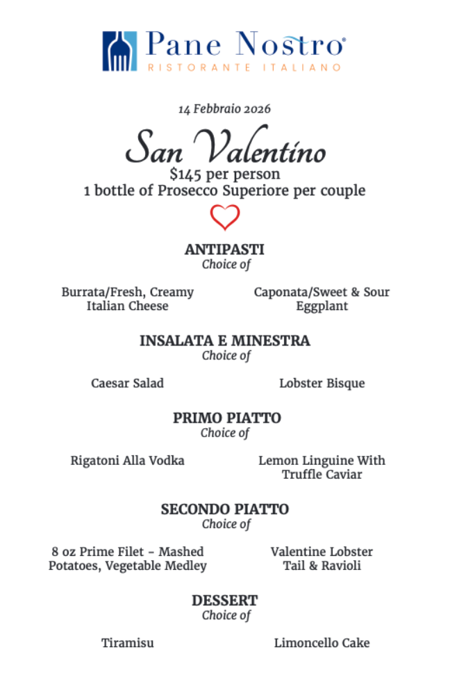 Valentine's Day specials in Pane Nostro